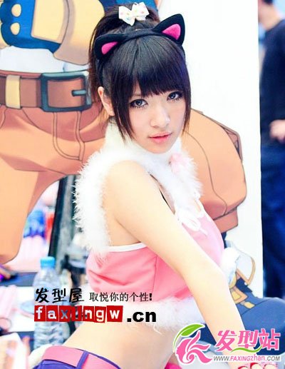 貓耳朵萌妹張?zhí)N儀圖片簡(jiǎn)單發(fā)型超可愛(ài)