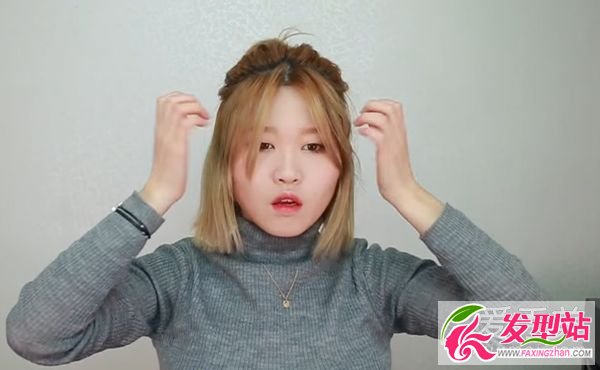 頭發(fā)少一樣也適合 短發(fā)3步扎出豐盈感半丸子頭 頭發(fā)少怎么扎丸子頭